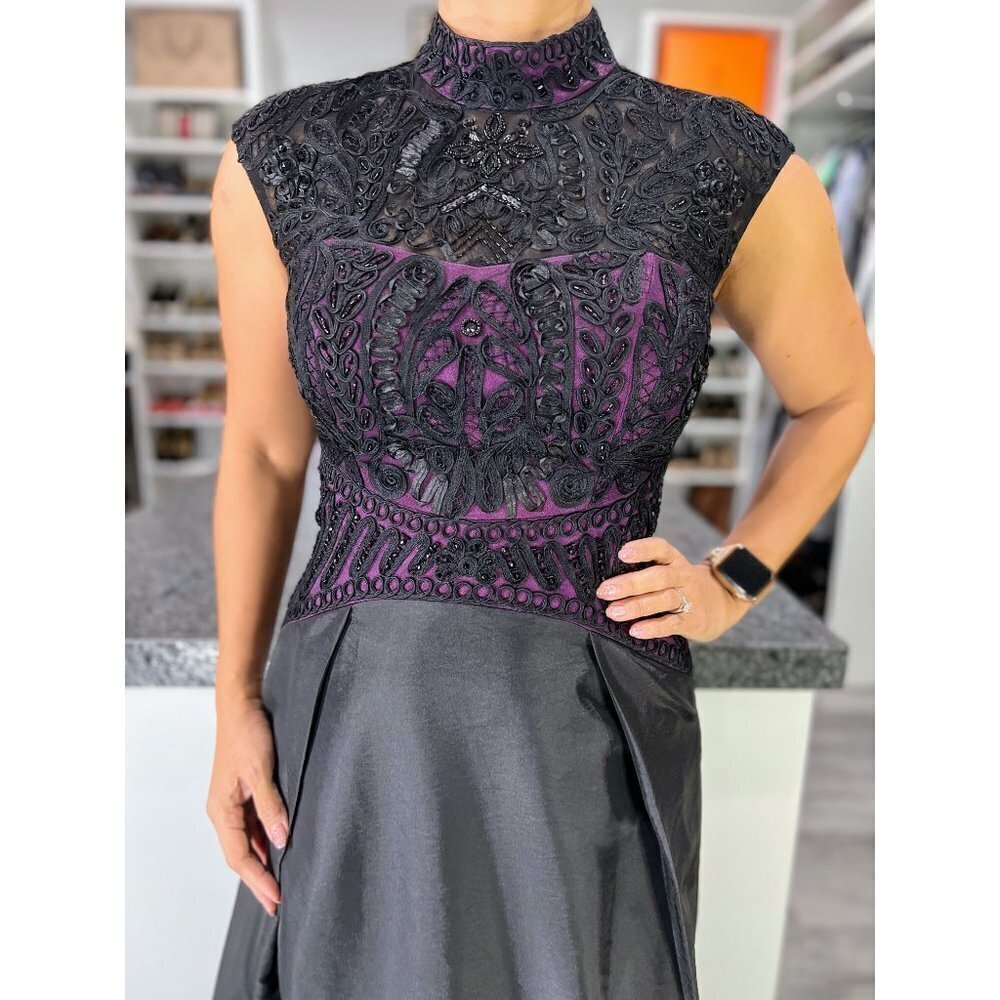 Rare NWT Sue Wong Purple Black Lace Formal Gown $495 - Picture 5 of 15